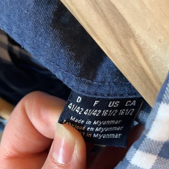 Dunmore Modern Fit Blue and White Button Down Size 16.5 - Picture 3 of 5